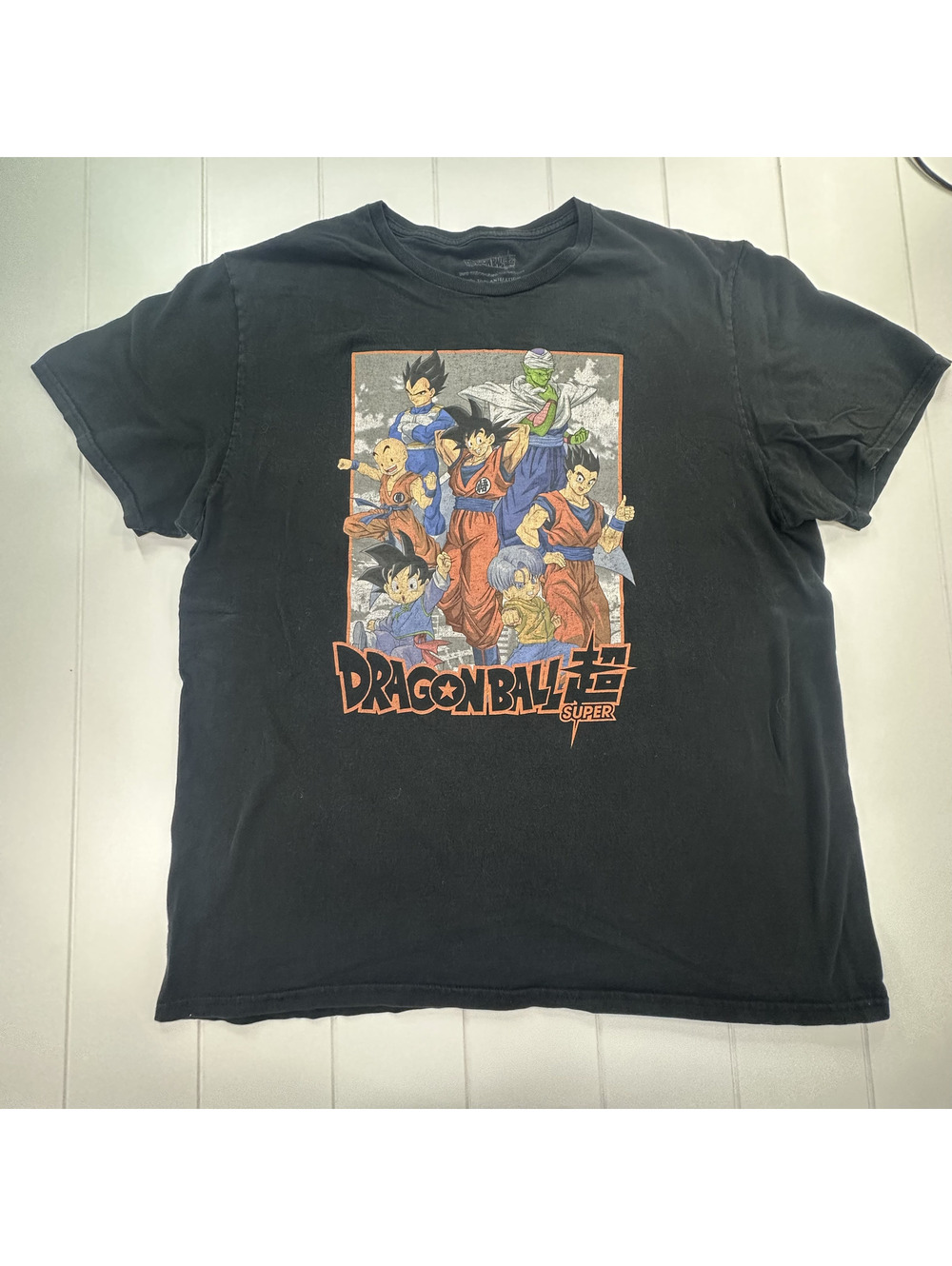 Dragon Ball Super Anime Graphic Tee Black XL | Goku Vegeta Character Group Shirt